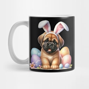 Puppy Mastiff Dog Bunny Ears Easter Eggs Happy Easter Day Mug